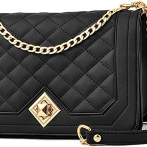 Travistar Crossbody Bag Ladies Shoulder Bag Small For Women PU Leather Waterproof Handbags with Adjustable strap Casual Fashion Messenger Bags, Black