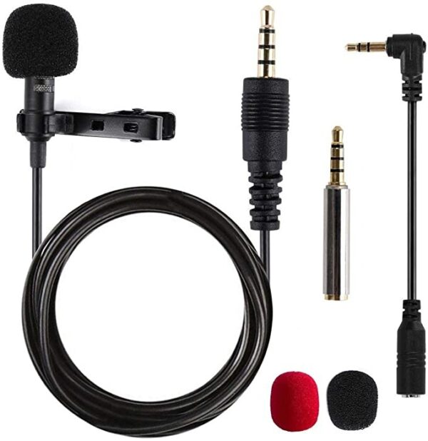Lavalier Microphone, Gyvazla Professional Grade Omnidirectional Lapel Mic with Easy Clip on System, Perfect for Recording Interview / Video Conference / Podcast / Voice Dictation / Phone