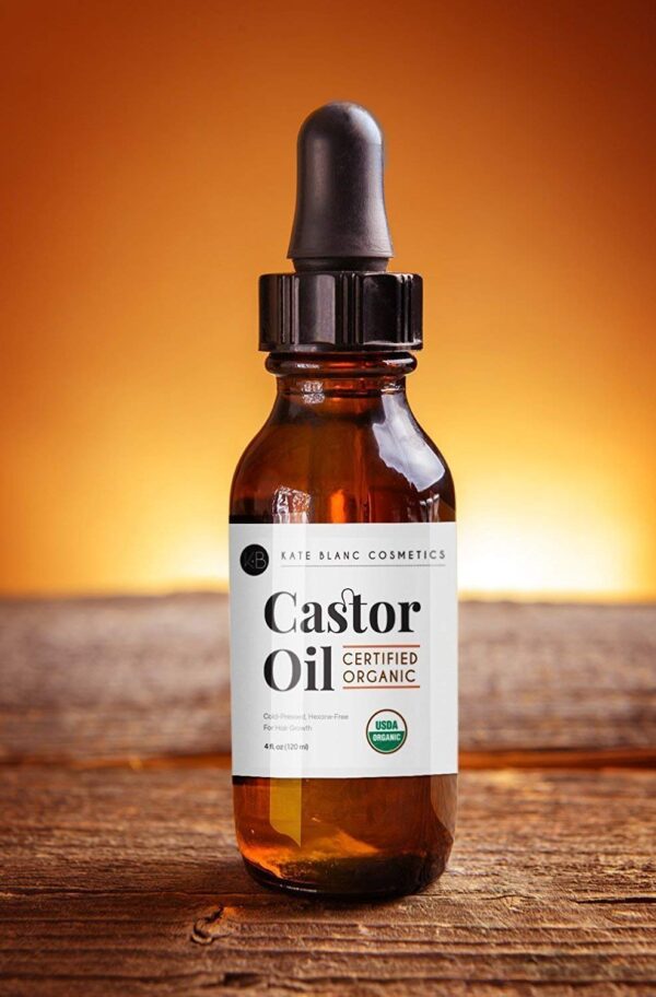 Organic Castor Oil (4oz), USDA Certified, 100% Pure, Cold Pressed, Hexane Free by Kate Blanc. Stimulate Growth for Eyelashes, Eyebrows, Hair. Skin Moisturizer & Oil Cleanse with Starter Kit - Image 3